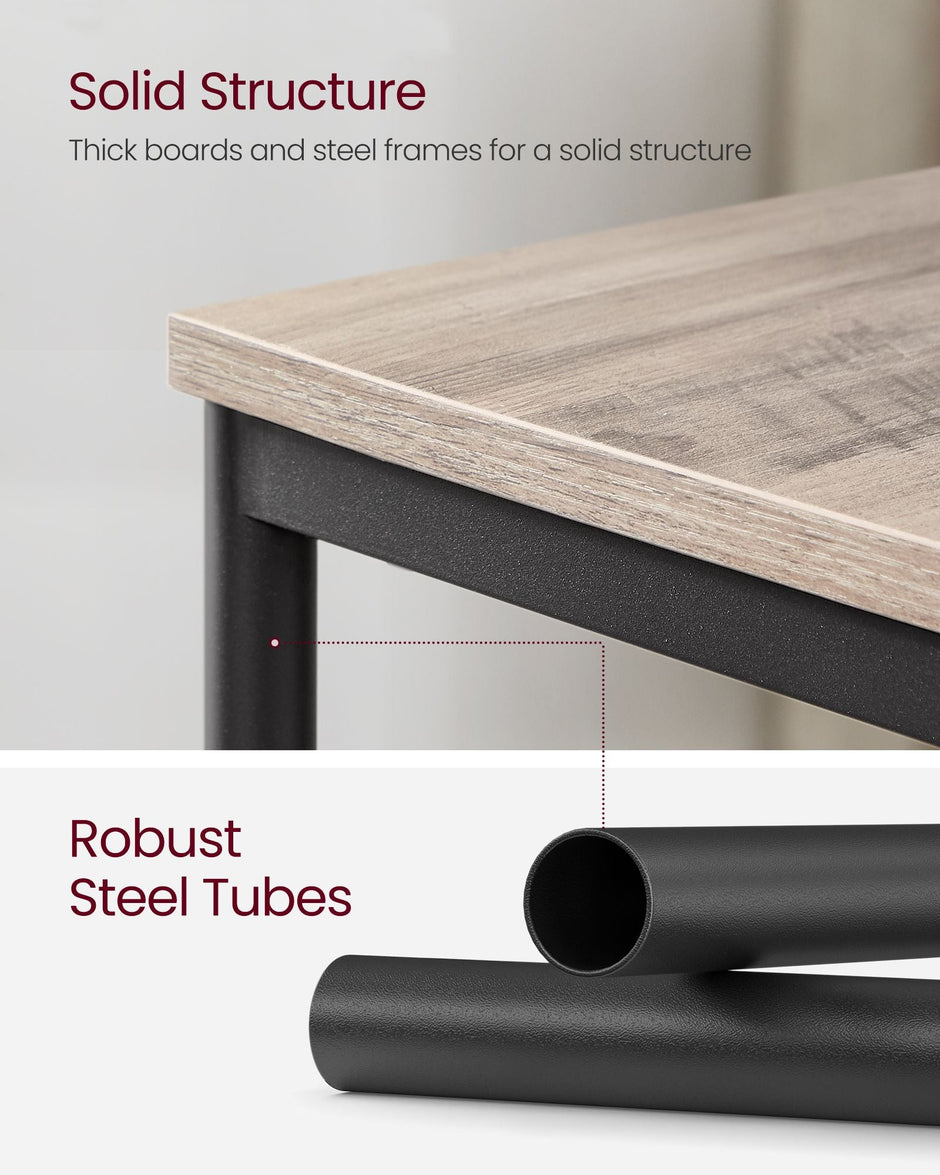 2-Tier End Table – Steel Frame – Industrial Style – Set of 2