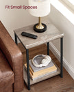 2-Tier End Table – Steel Frame – Industrial Style – Set of 2