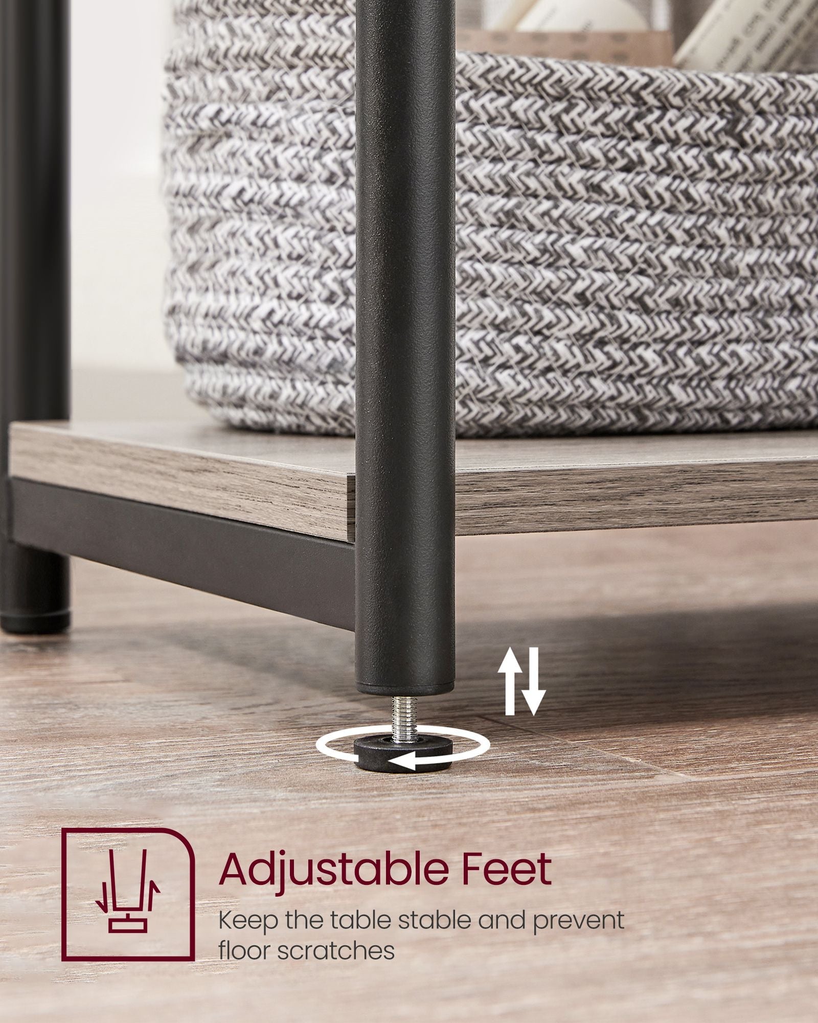 2-Tier End Table – Steel Frame – Industrial Style – Set of 2