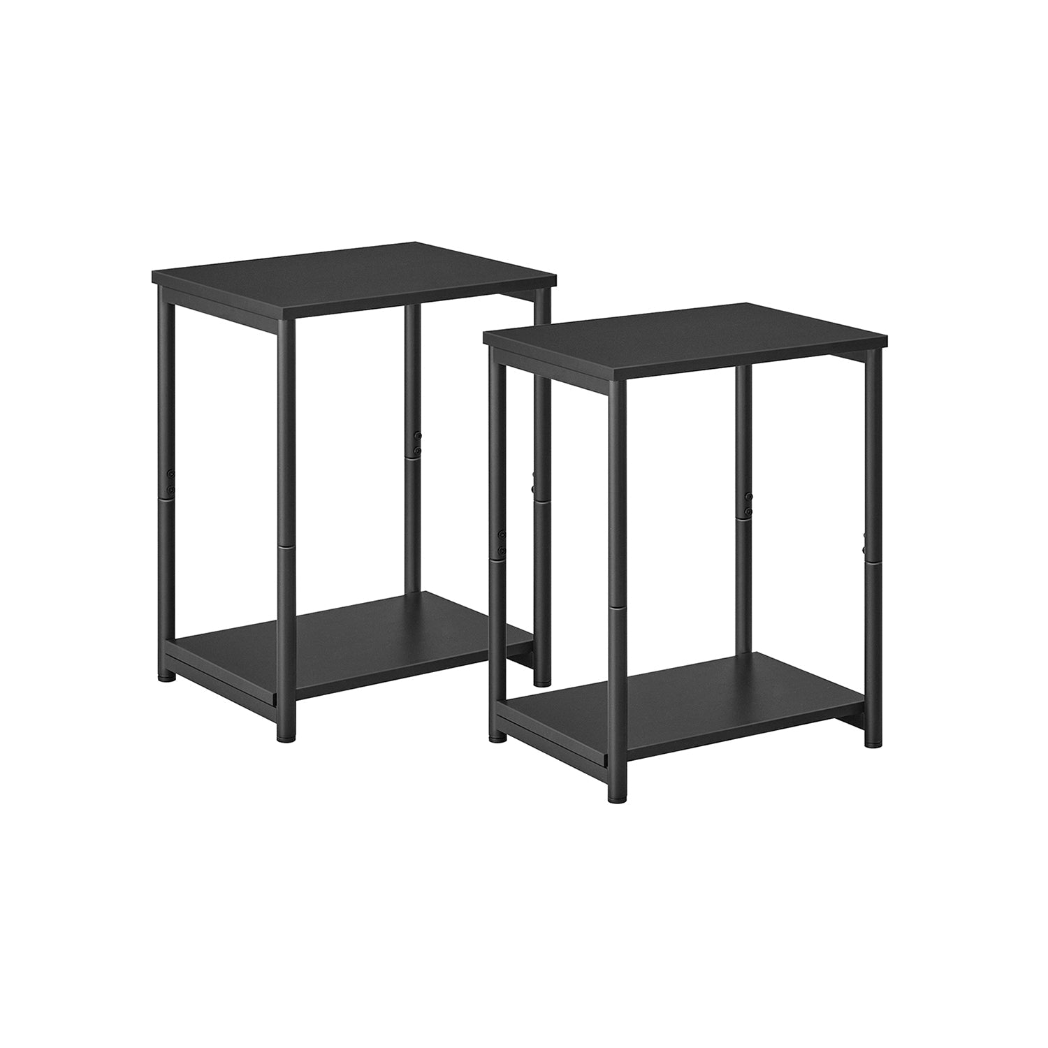 2-Tier End Table – Steel Frame – Industrial Style – Set of 2