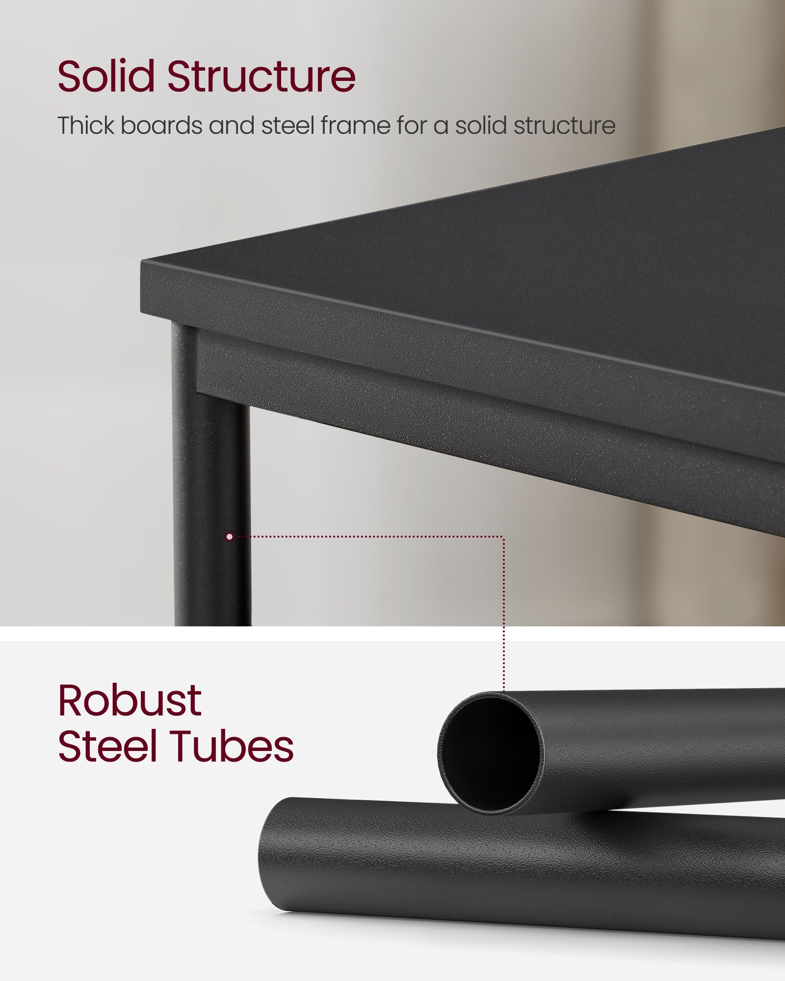 End Table – Steel – Classic Black – 2-Tier with Storage Shelf