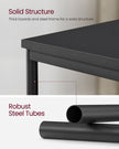 End Table – Steel – Classic Black – 2-Tier with Storage Shelf