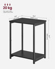 2-Tier End Table – Steel Frame – Industrial Style – Set of 2