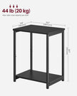 End Table – Steel – Classic Black – 2-Tier with Storage Shelf