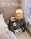 Set of 2 Side Tables – Steel – Misty Grey and Classic Black – 2-Tier Industrial Style
