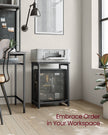 Set of 2 Side Tables – Steel – Misty Grey and Classic Black – 2-Tier Industrial Style