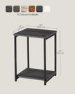 Set of 2 Side Tables – Steel – Misty Grey and Classic Black – 2-Tier Industrial Style