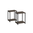2-Tier Side Tables – Steel Frame – Chestnut Brown and Ink Black – Industrial Style