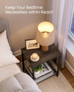 2-Tier Side Tables – Steel Frame – Chestnut Brown and Ink Black – Industrial Style