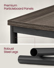 2-Tier Side Tables – Steel Frame – Chestnut Brown and Ink Black – Industrial Style