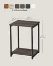 2-Tier Side Tables – Steel Frame – Chestnut Brown and Ink Black – Industrial Style