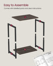 2-Tier Side Tables – Steel Frame – Chestnut Brown and Ink Black – Industrial Style
