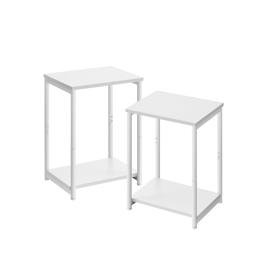 2-Tier End Table – Steel Frame – Industrial Style – Set of 2