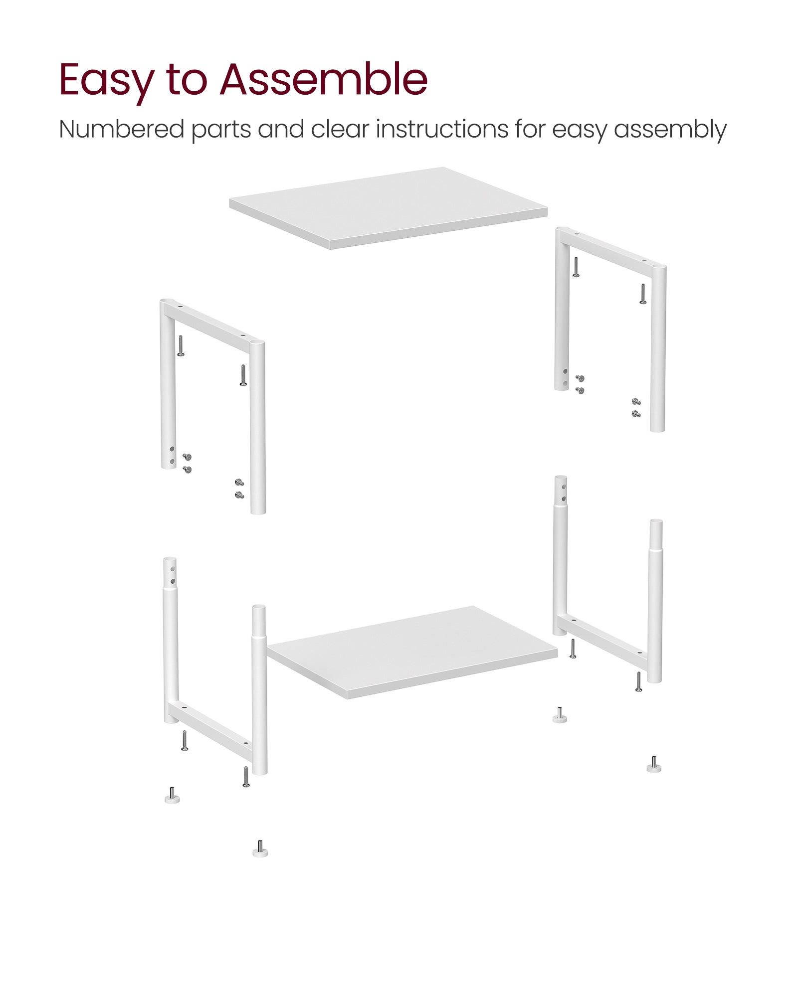 2-Tier End Table – Steel Frame – Industrial Style – Set of 2