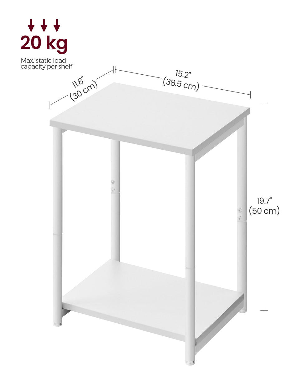 2-Tier End Table – Steel Frame – Industrial Style – Set of 2