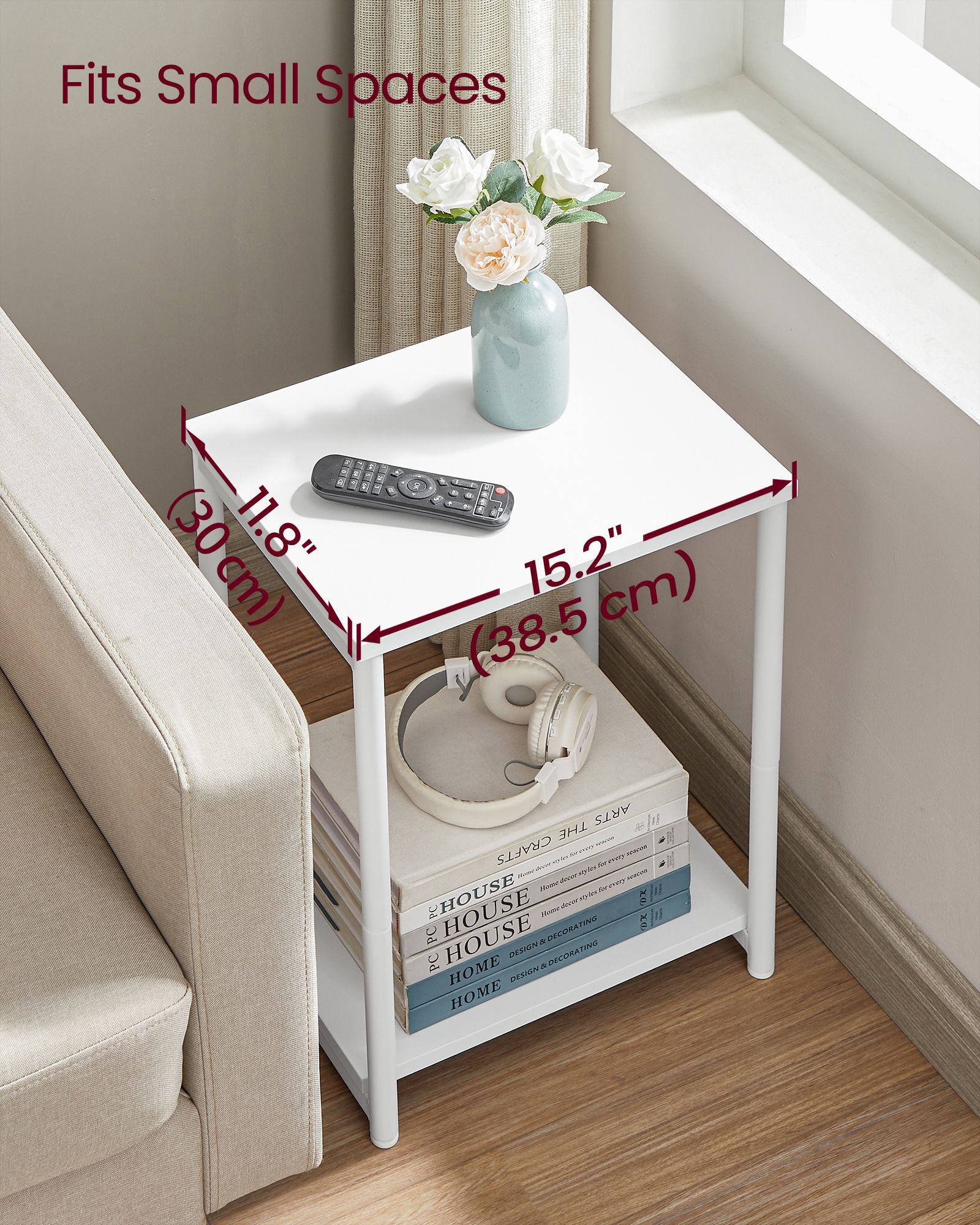 2-Tier End Table – Steel Frame – Industrial Style – Set of 2