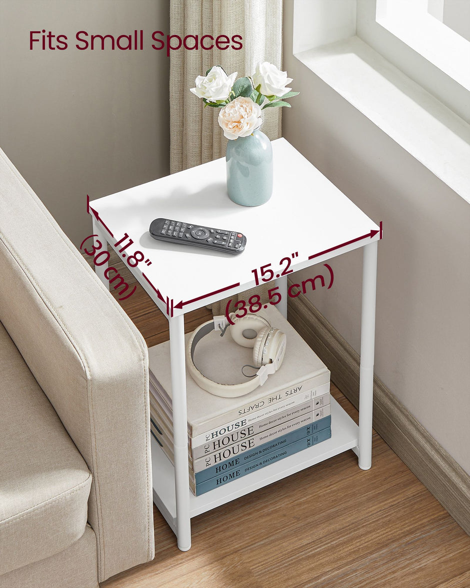 2-Tier End Table – Steel Frame – Industrial Style – Set of 2