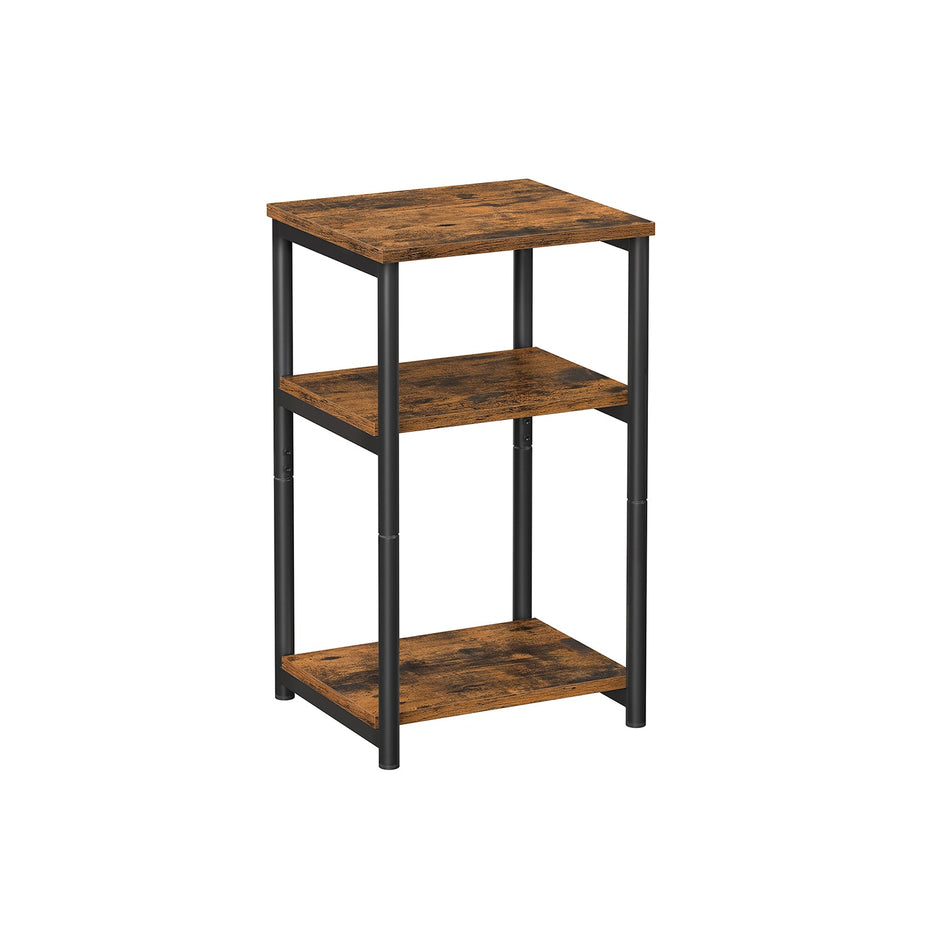 3-Tier End Table – Steel Frame – Industrial Style – Versatile for Living Room, Bedroom, Home Office
