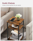 3-Tier End Table – Steel Frame – Industrial Style – Versatile for Living Room, Bedroom, Home Office