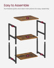 3-Tier End Table – Steel Frame – Industrial Style – Versatile for Living Room, Bedroom, Home Office