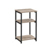 3-Tier End Table – Steel Frame – Heather Greige and Classic Black – Industrial Style