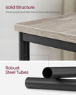3-Tier End Table – Steel Frame – Heather Greige and Classic Black – Industrial Style