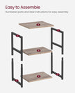 3-Tier End Table – Steel Frame – Heather Greige and Classic Black – Industrial Style