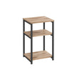 Sofa Side Table – Steel – Camel Brown and Ink Black – 3-Tier Industrial Design