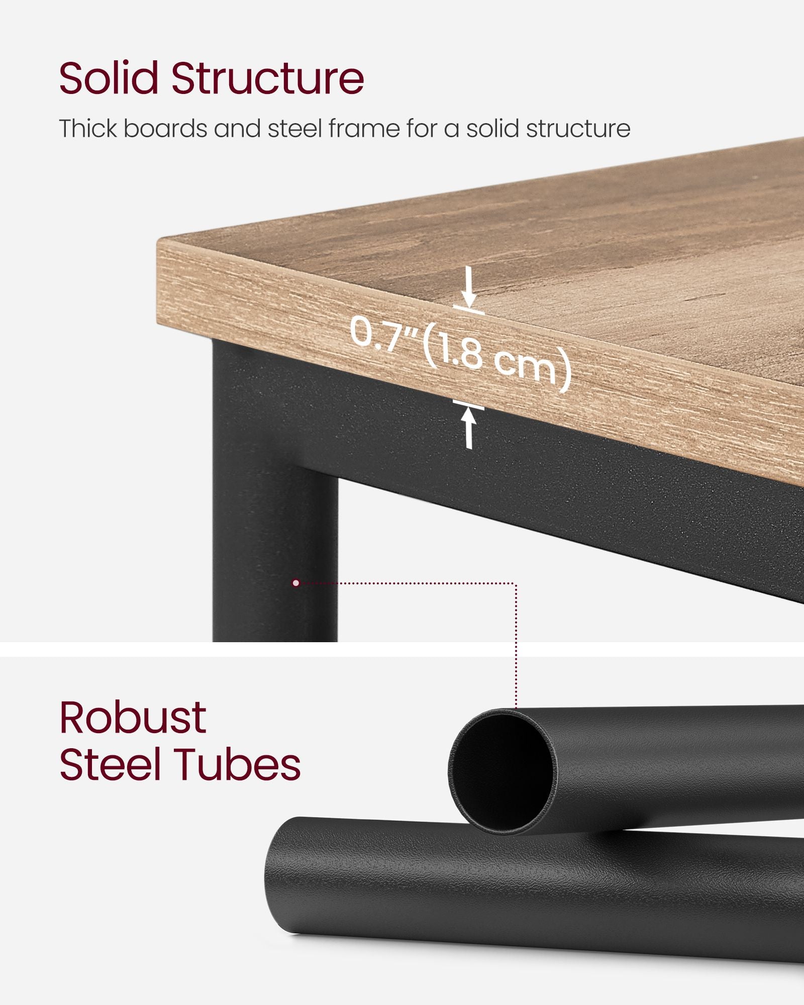 Sofa Side Table – Steel – Camel Brown and Ink Black – 3-Tier Industrial Design