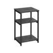 3-Tier Side Table – Steel Frame – Misty Grey and Ink Black – Industrial Style
