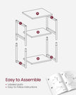3-Tier Side Table – Steel Frame – Misty Grey and Ink Black – Industrial Style