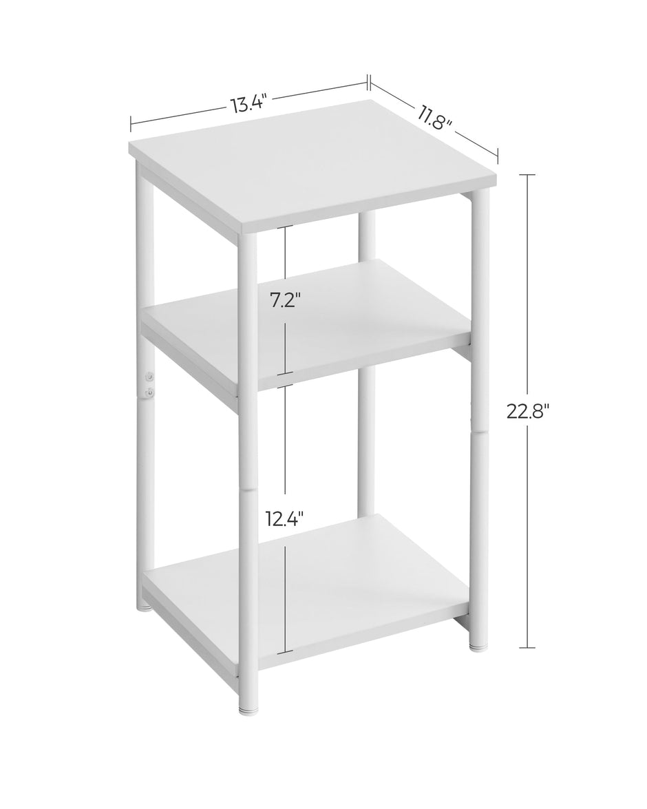 Bedside Table – Steel Frame – Industrial Style – 3-Tier Design