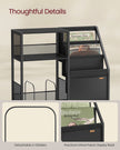 Record Player Stand – Wood – Rustic Brown – Vinyl Storage for Up to 140 Albums, Three-Tier Design