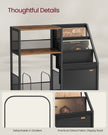 Record Player Stand – Wood – Rustic Brown – Vinyl Storage for Up to 140 Albums, Three-Tier Design