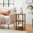 3-Tier Round Accent Table – Steel Frame – Rustic Brown and Black – Easy Assembly