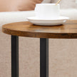 3-Tier Round Accent Table – Steel Frame – Rustic Brown and Black – Easy Assembly