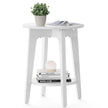 Side Table – Wood – White – Modern Design with Lower Shelf
