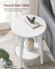 Side Table – Wood – White – Modern Design with Lower Shelf