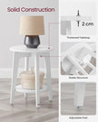 Side Table – Wood – White – Modern Design with Lower Shelf