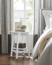 Side Table – Wood – White – Modern Design with Lower Shelf