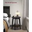 Round Side Table – Metal – Black – Modern Design with Lower Shelf