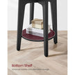 Round Side Table – Metal – Black – Modern Design with Lower Shelf