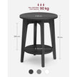 Round Side Table – Metal – Black – Modern Design with Lower Shelf