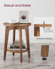 Side Table – Wood – Yellowish Brown – Modern Design with Lower Shelf