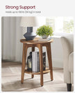 Side Table – Wood – Yellowish Brown – Modern Design with Lower Shelf