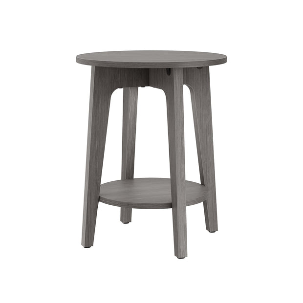 Side Table – Wood – White – Modern Design with Lower Shelf