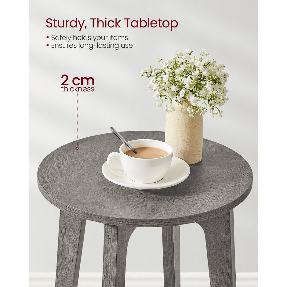 Side Table – Wood – Smoky Grey – Modern Design with Lower Shelf