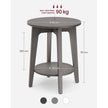 Side Table – Wood – Smoky Grey – Modern Design with Lower Shelf