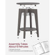 Side Table – Wood – Smoky Grey – Modern Design with Lower Shelf