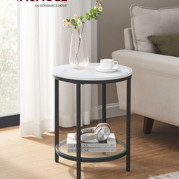 Coffee Table – Particleboard and Glass – Modern Minimalist – 2-Tier Design